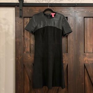 ❗️FINAL Catherine Malandrino Black Mini Dress with Faux Leather and Suede Detail